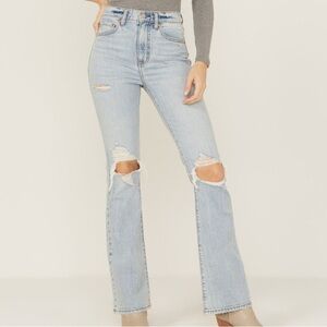 DAZE Go Getter High Rise Distressed Flare Jeans